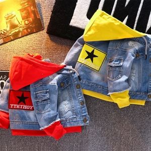 Jeans Jacke Mädchen Kinder 2020 Autumn Boys Hoodies Mantel Denim Langarm Außenbekleidung Kinder Windbreaker für 1th 2 3 4 5 6 Jahre LJ200828