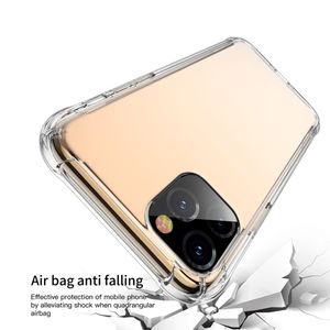الحالات الجيدة المضادة للسيليكون لـ iPhone 15 13 14 12 11 Pro XS Max XR X 8 6S 7 Plus Case Gel Airbag TPU Clear Soft Samsung 23