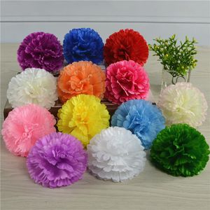 Imitation Carnation Flower Head Silk Cloth Flower Head Carnation Style Flower Net
