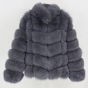 OFTBUY Winter Jacket Women Real Fur Coat Natural Big Fluffy Fox Fur Outerwear Streetwear Warm Stand Collar Removable Vest