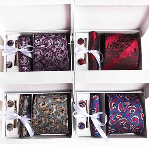 Necktie Scarf Corbata Business Administration Men's Tie Bow Pocket Towel Cuff Clip 6-piece Gift Box