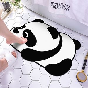 Badrumsmattor Napa Diatomaceous Panda Carpet Anti-Slip Absorbent Dry Feet Toalett Dörröppning Rug Entré Dörr Våning Sovrum Kök 220301