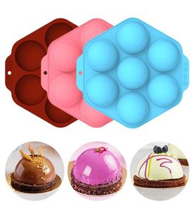 7 Cavity Silicone Mold Chocolate Cookie Muffin Baking Mould Mousse Dessert Fondant Cake Decorating Tool DIY Soap Candle Molds