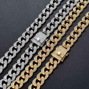 Gold Plate Men 12mm Miami Cuban Chaining Iced Out Zirkoon Chaining Hip Hop Fashion Jewelry