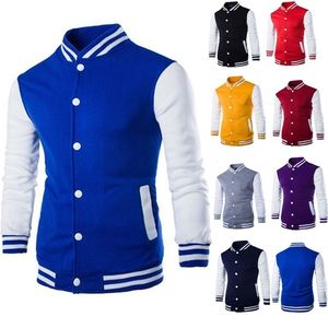 Felpe con cappuccio da uomo/ragazzo giacca da baseball da uomo Fashion Design Wine Red Mens Slim Fit College Varsity Jacket da uomo Harajuku Felpa 220124