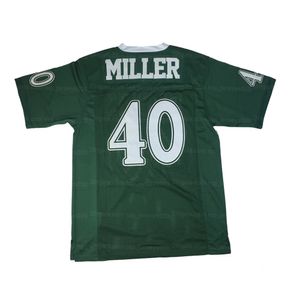 Personalizado Von Miller 40 # High School Football Jersey Bordado costurado verde Qualquer nome número s-4xl jerseys top qualidade