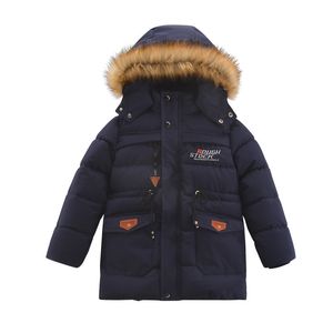 Felpa con cappuccio da ragazzo con cerniera invernale cappotto spesso giacca calda ragazzo grande bambini piumino di cotone di media lunghezza più giacca di cotone di velluto5-12yea 201104