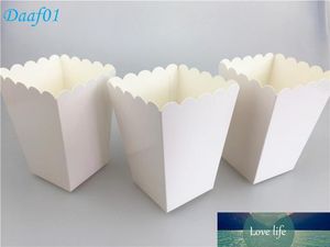 50pcs/lot Solid White Paper Popcorn Box Wedding Candy Bag Favors Kids Birthday Party Decoration Baby Shower Moive Night Supplies