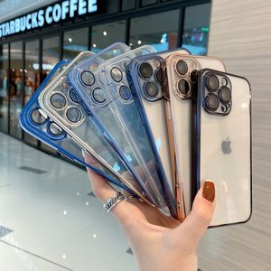 Чехлы для телефонов для iPhone 13Pro 12 Mini 11 Pro Max XR XS 12PRO 8 PLUS Модное покрытие прозрачный прозрачный TPU PC