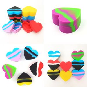 Silicone Love Heart Dab Box 17ml Make Up Storage Containers Soft Anti Wear Lady Mini Case Travel Outdoor Portable 3 5bs G2