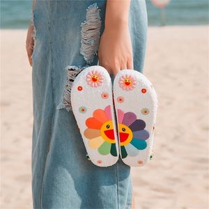 Kartong Kvinnor Sommarstrand Flip Flops Tofflor Kvinnlig Frukt Kvinna Skor Kvinnors Slides Slidor Claquettes Femme Chaussure Y200423