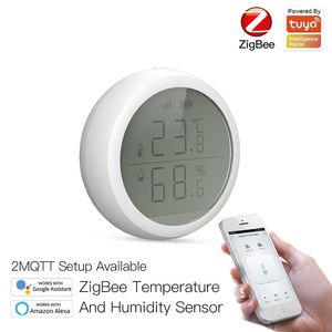Tuya ZigBee Smart Temperatur- und Feuchtigkeitssensor LCD-Display batteriebetrieben mit Smart Life App Alexa Google Home a04