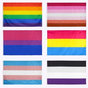 LGBT PRIDE Flag direct factory 90x150cm 3x5ft Wholesale Rainbow gay bisexual lesbian asexual Transgender banner