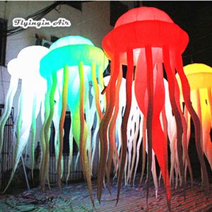 Sarkık LED Şişme Denizanası Işık 2 M / 3 M Dev Asılı Aydınlatma Hava Üflemeli Denizanası Balon Konser Sahne Dekorasyon Için