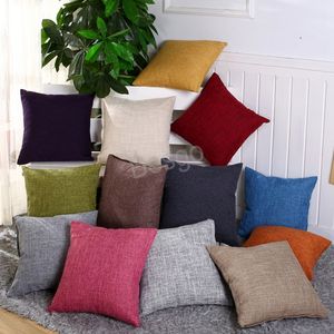 45 CMX45 CM Poszewka na poduszki LIN Solid Color Pillow Cover Zagęścić Pure Color Decor Pillow Case Cafe Car Home łóżko Sofa Poszewka BH4434 TQQ