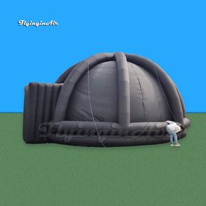 Customized Advertising Inflatable Dome Tent 10m Space Themed Igloo Black Air Blow Up Planetarium For Party Event