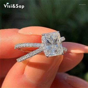 Visisap 6 mm prostokąt x Pierścienie palców krzyżowych dla kobiet Dopasowanie mody Pierścień Dopishpping Jewelry B27691