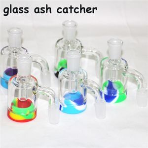 Captador de cinza de cinzas de vidro resistente Ashcatcher com pneu PERC para Bong 14mm 18mm Joint Dabber Tools