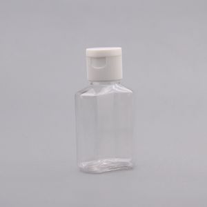 30ml Tom Hand Sanitizer Pet Plastflaska med Flip Top Cap Square Shape Bottle för kosmetik Vätskedisinfektionsvätska