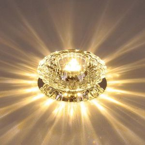 Takljus 3W LED Crystal Light Round Hallway Fixture Luxury Lamp White Warm Colorful Lighting Indoor Fixtures