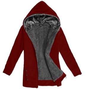 Ekouaer Women's Thicken Winter Coats Fur Lining Warmer Hoodie Ladies Coat Outerwear Jacket 201028