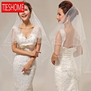 Ein Schicht kleiner Perlenkopfschmuck Großhandel Brautschleier Hochzeit 1,4 m Kleid Sonderpreis für Perle