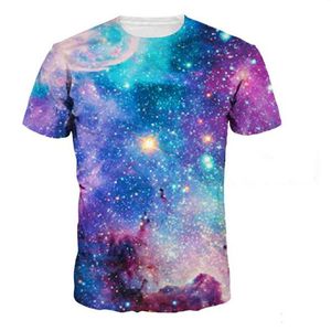 Coole Persönlichkeit Modedesigner Damen Galaxy Space Grafik 3D-Druck Lose T-Shirts Herrenbekleidung Casual Tops