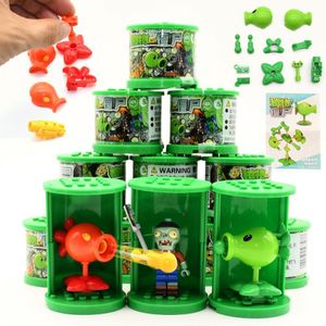 Blind Box Rośliny lotterowe vs Zombie rysunki Bloki Building PVZ Działanie Figurki Lalki Gra Zabawki Ceglane Dla Dzieci Kolekcja Zabawki LJ201031