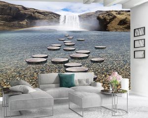 3d Modern Wallpaper 3d Wallpaper Wall Promotion Romantic Waterfall with Crystal Clear Water Romantic Landscape 3d Mural Wallpaper