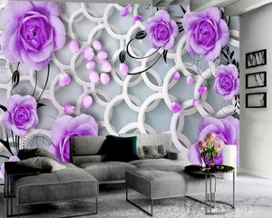 Schöne Blumen 3D-Tapete, individuelles Foto, 3D-Blumen, Wandbild, Tapete, moderne Heimdekoration, Tapete