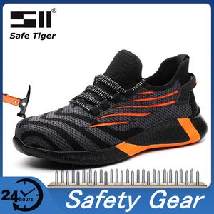 Mens Work Boots Safety Shoes Steel Toe Cap Lightweight Breathable Hike Sneakers Construction Shoes for Men 201223