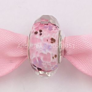 Andy Jewel Glass Authentic 925 srebrne koraliki brzegowe morze murano szklany koralik pasuje do europejskiej pandora w stylu biżuterii Naszyjnik 791608