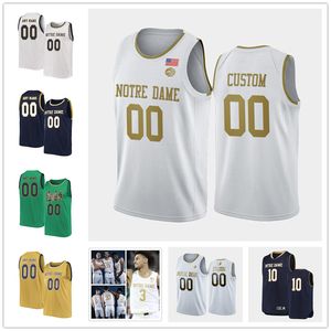 カスタムNDステッチバスケットボールジャージ3 Prentiss Hubb Jersey 24 PAT Congaughton 33 John Mooney 10 TJ Gibbs Jr. 23 Dane Goodwin 0 Rex Pflueger Juwan Durham Nate Laszewski