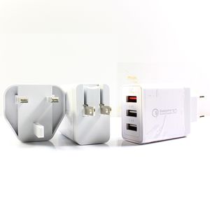 Адаптер на стену Quick Зарядка 3.0 USB Charger Eu/US/UK Plug Pult Portable Tupting Adapter Adapter Mobile Plant PC Зарядное устройство