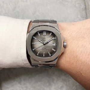 Классический стиль автоматическое движение U1 40 лет сувенир мужские часы серого лица сапфировые кристалл кожаные кольца часы