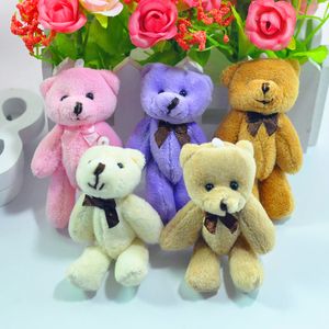 12PCS 8cm Kawaii Small Bears Plush Soft Toys Pearl Velvet Dolls Gifts Mini Teddy Bear