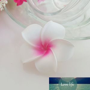 100ピース4cm Hawaian 5色の本物のタッチ人工PEプルメリアの花の頭DIYの結婚披露宴のヘッドウェアの装飾