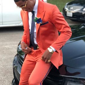 2 шт Coral Prom Men Suits для свадьбы с пикированным отворотом Slim Fit Gooom Tuxedo Custom Man Fashion Costume Установите куртку с брюками