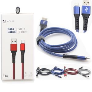 Micro-USB-Typ-C-Kabel, 1 m, 2,4 A, Schnellladekabel für Samsung S20 Redmi, Datenkabel, Handy-USB-Ladekabel mit Einzelhandelsverpackung