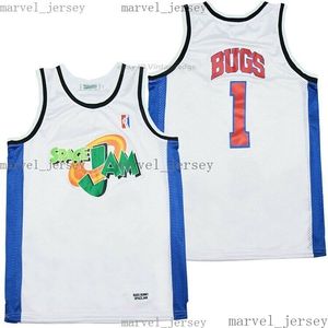 cheap New Space Jam #1 Bugs Basketball Jerseys Movie Tune Squad Christmas Gifts MEN WOMEN YOUTH XS-5XL