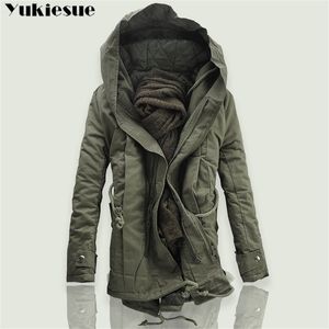 New Men Padded Parka Cotton Coat Winter Hooded Jacket Mens Fashion large size Coat Thick Warm Parkas Black army green 6XL 201114