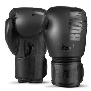 飛行10 12 14オンスボクシンググローブPUレザーMuay Thai Guantes de BoxeoフリーファイトMMAサンドバッグトレーニンググローブ男性女性子供220222