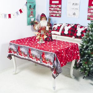 Nowe Boże Narodzenie obrus Christmas Cartoon Poliester Obrus ​​zmywalny 150 * 180 cm Tablecloth