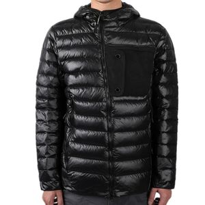 Зимние легкие мужские пуховые парки с капюшоном Черная повседневная теплая спортивная одежда Простая парная куртка, известный европейский и американский бренд