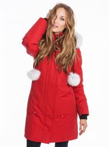 2020冬のダウンジャケットは暖かい携帯用の防風腕を保つ - ムージキュックルの女性スターリングロングパーカーをフード付き