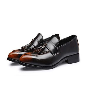 Wholesale tassel dress shoes resale online - Men Leather Shoes High Quality Office Loafers British Style Men Casual Shoes Business Dress Shoes Classic Tassel Men Flats