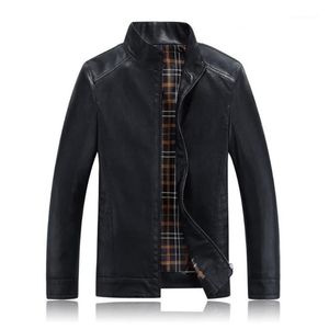 Mäns Leather Faux Partihandel - Högkvalitativ vår och höst Mäns Business Casual Jacket Collar Coat Pu Motorcykel Vindtät1