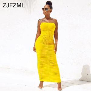 Wholesale maxi wrap dress plus size resale online - Sexy Backless Ruched Wrap Dress for Women Sleeveless Bodycon Causal Maxi Dresses Plus Size High Waist Solid Package Hip Dress1