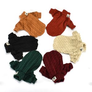Colors Dog Turtleneck 6 Sweater Outwear Pet Puppy Clothes Winter Warm Puggy Clothing Dog Sweater Knit Apparel Pet Outfit