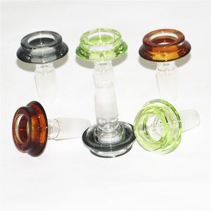 Vattenpipor Double Layers Dry Herb slide glasskålar 10mm 14mm 18mm med blomma snöflinga filterskål för Bongs Ash Catcher rökningsskålar